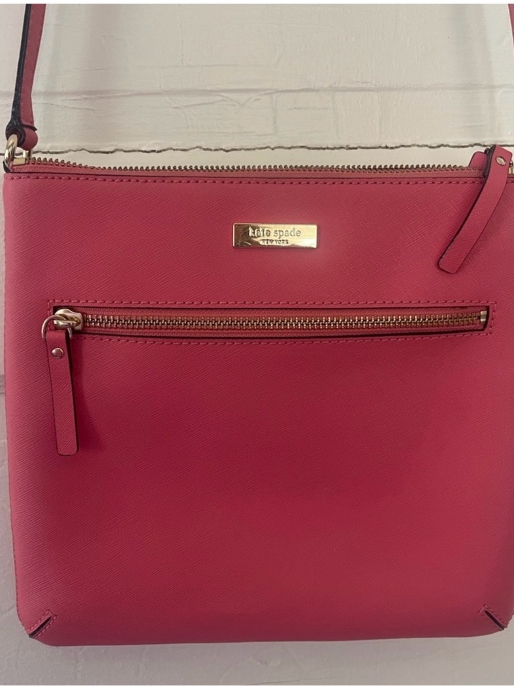 kate spade Hot Pink Saffiano Crossbody with Gold Hardware
